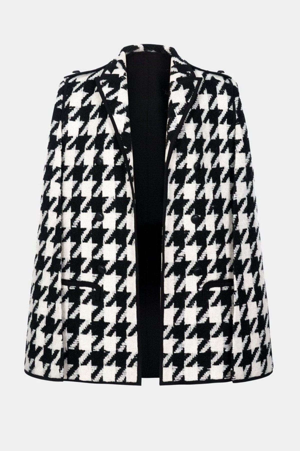 Raylan Houndstooth Cape - Black