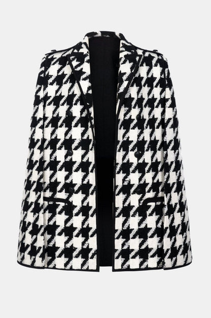 Raylan Houndstooth Cape - Black