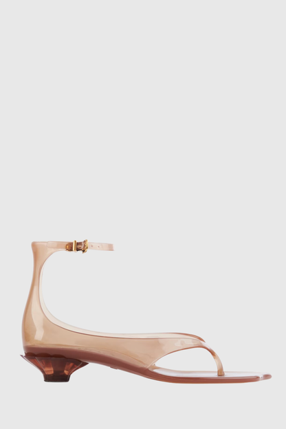 Raylon Jelly Thong Sandals - Brown