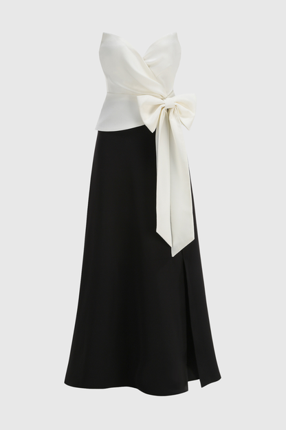 Rebekah Strapless Bow Maxi Dress