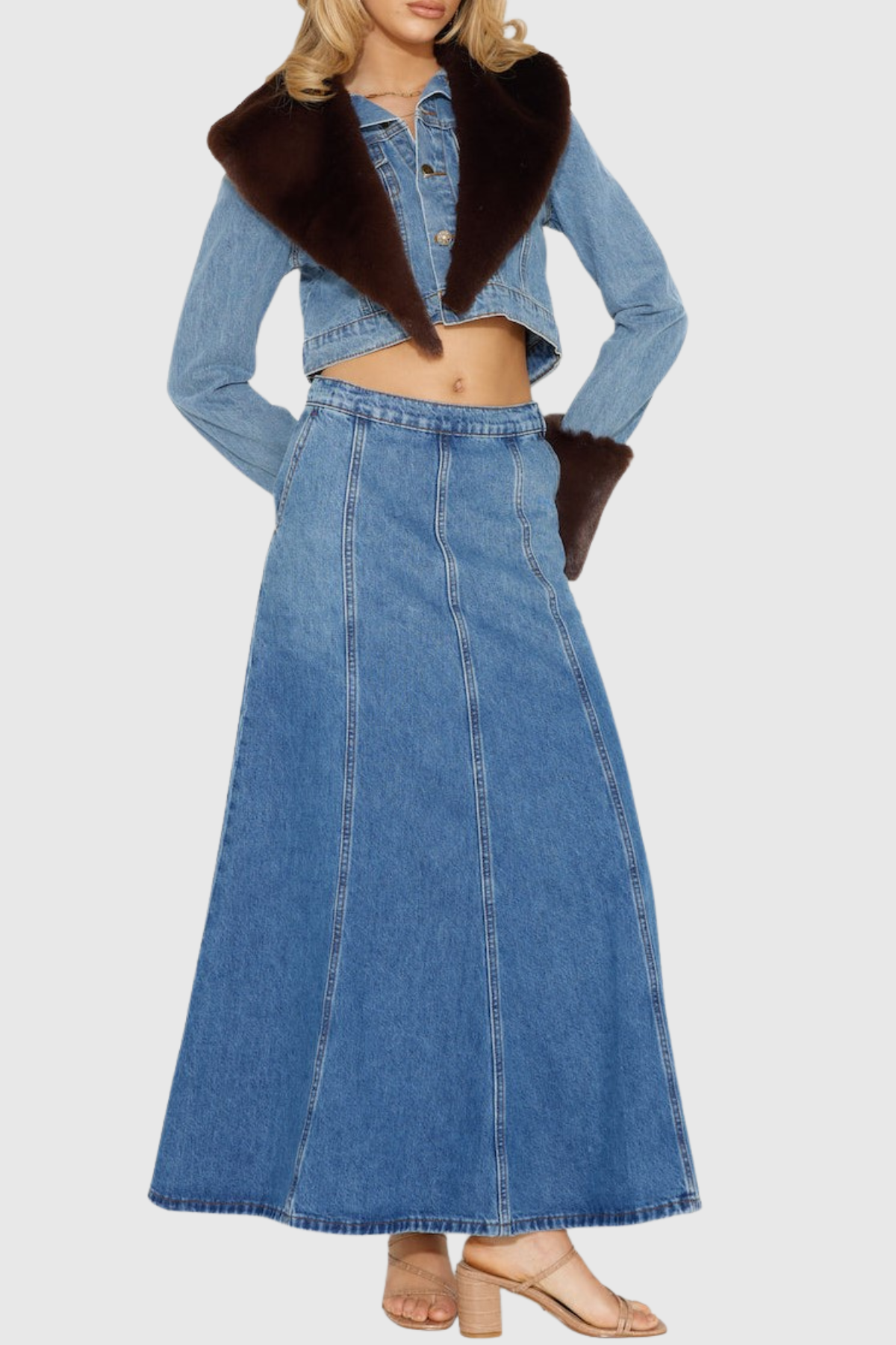 Rejoice Faux Fur Denim Jacket