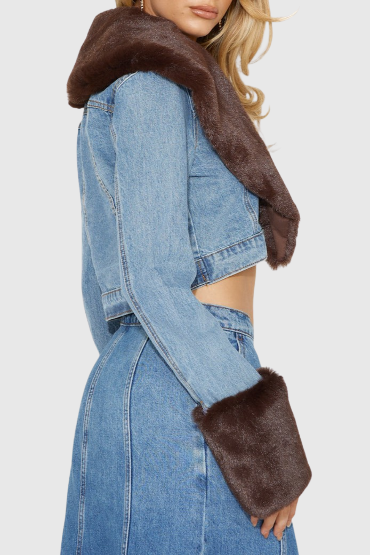 Rejoice Faux Fur Denim Jacket