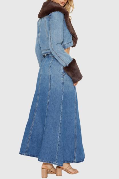 Rejoice Faux Fur Denim Jacket