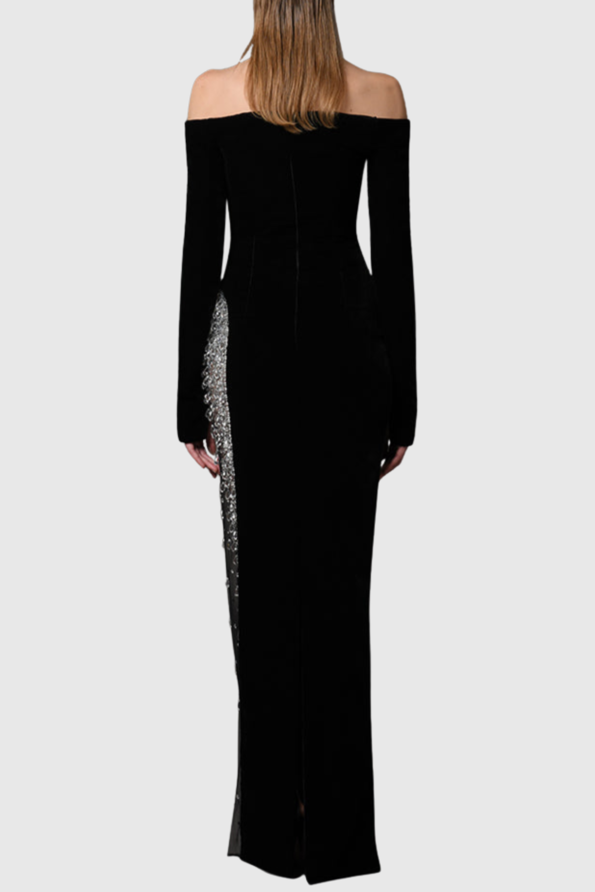 Remiel Off Shoulder Crystal Embellished Maxi Dress