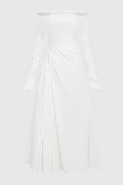 Renaa Off Shoulder Twisted Midi Dress