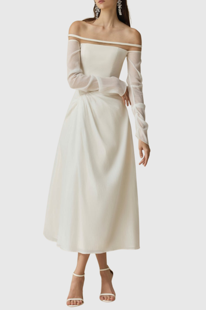 Renaa Off Shoulder Twisted Midi Dress