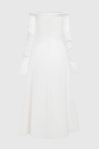 Renaa Off Shoulder Twisted Midi Dress