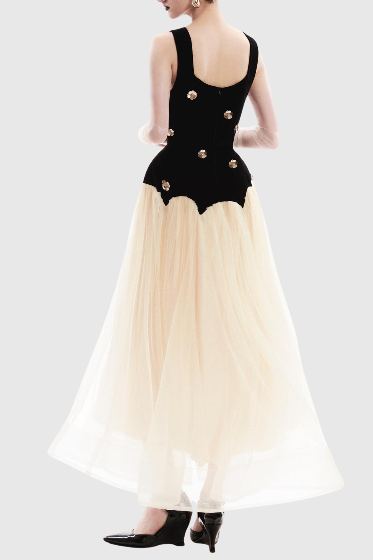 Reuely Sleeveless Sequin Panel Maxi Dress