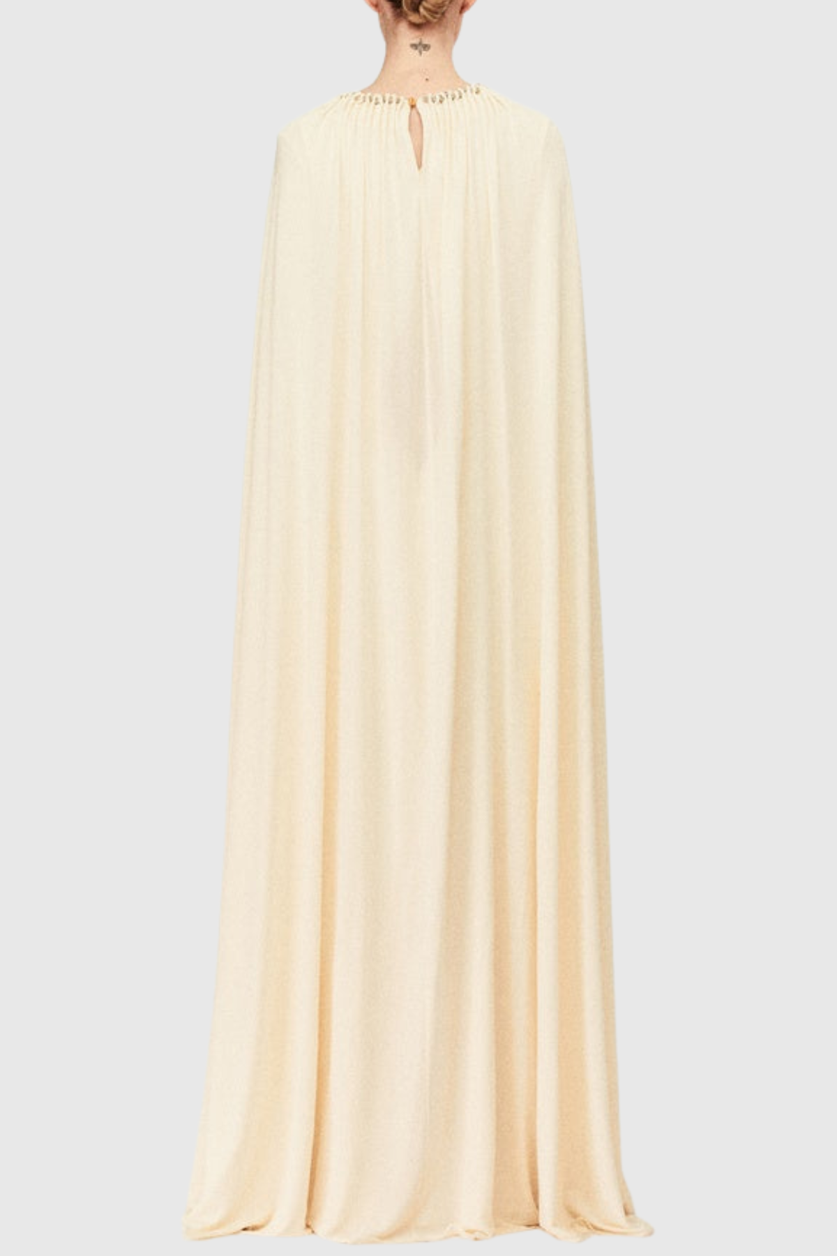 Rexo Ruched Cape Maxi Dress