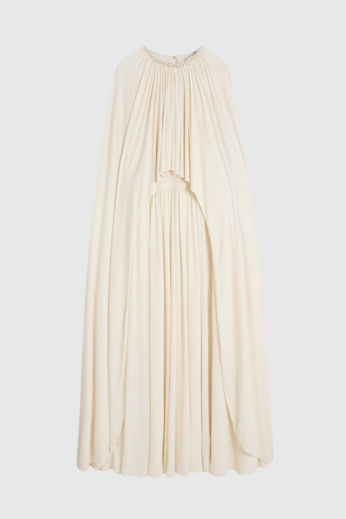 Rexo Ruched Cape Maxi Dress