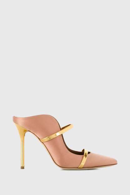 Rhya Metal Ring Satin Pumps - Beige