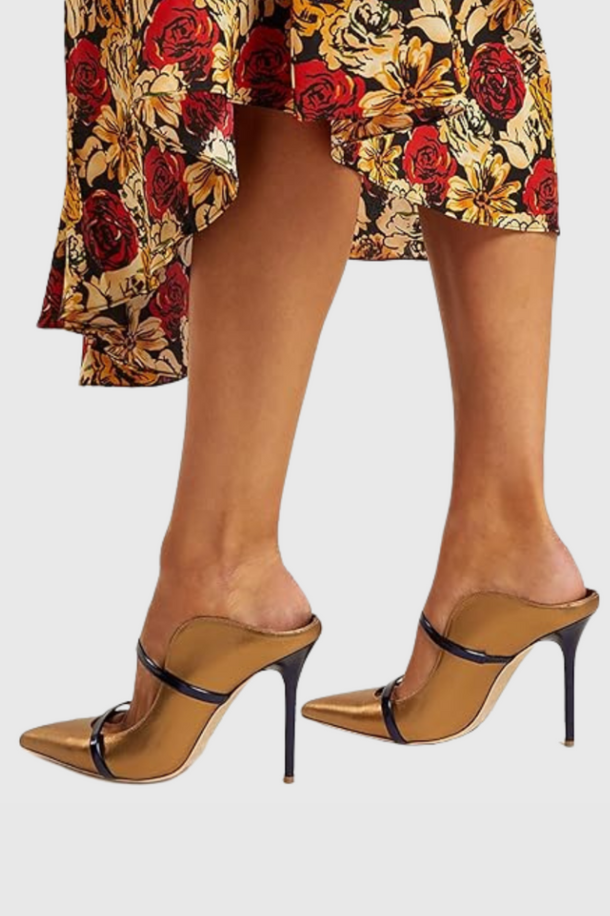 Rhya Metal Ring Satin Pumps - Gold
