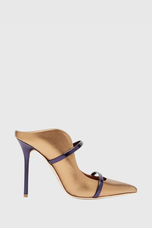 Rhya Metal Ring Satin Pumps - Gold