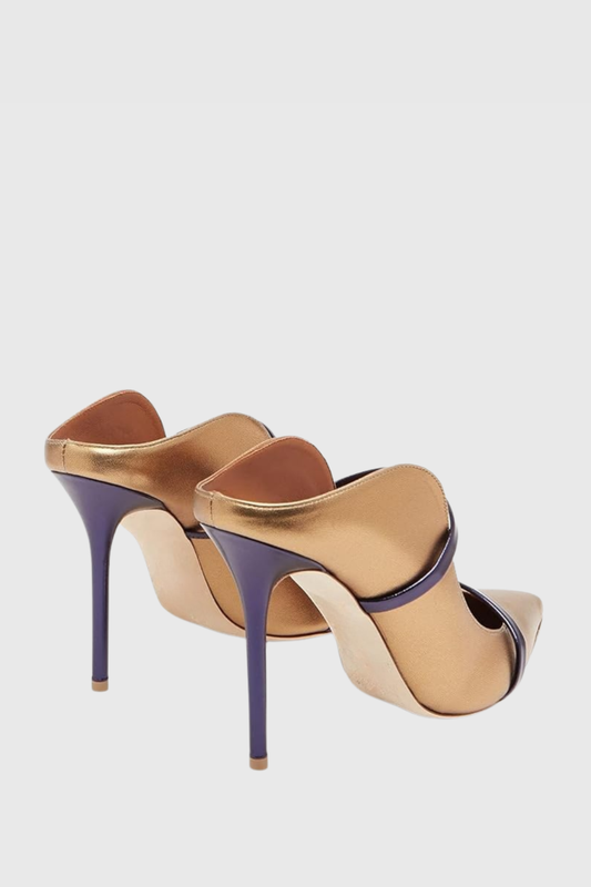 Rhya Metal Ring Satin Pumps - Gold