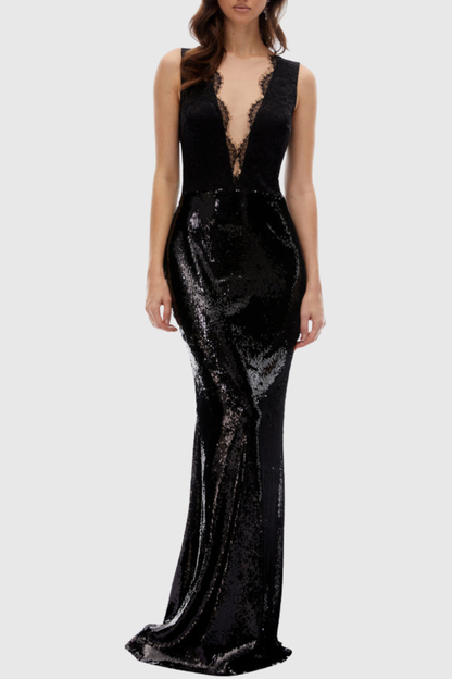 Richa Lace Sequin Embellished Maxi Dress