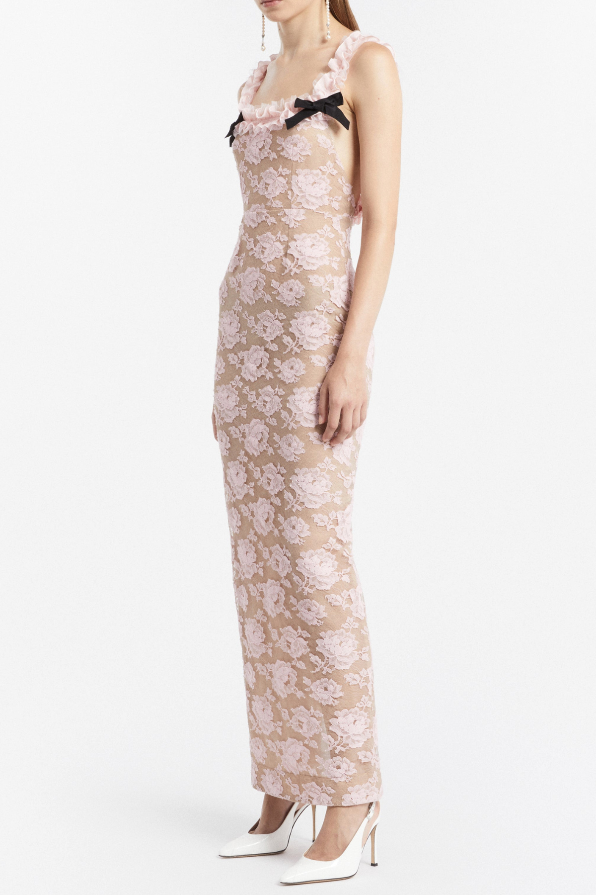 Ridga Floral Lace Bow Maxi Dress