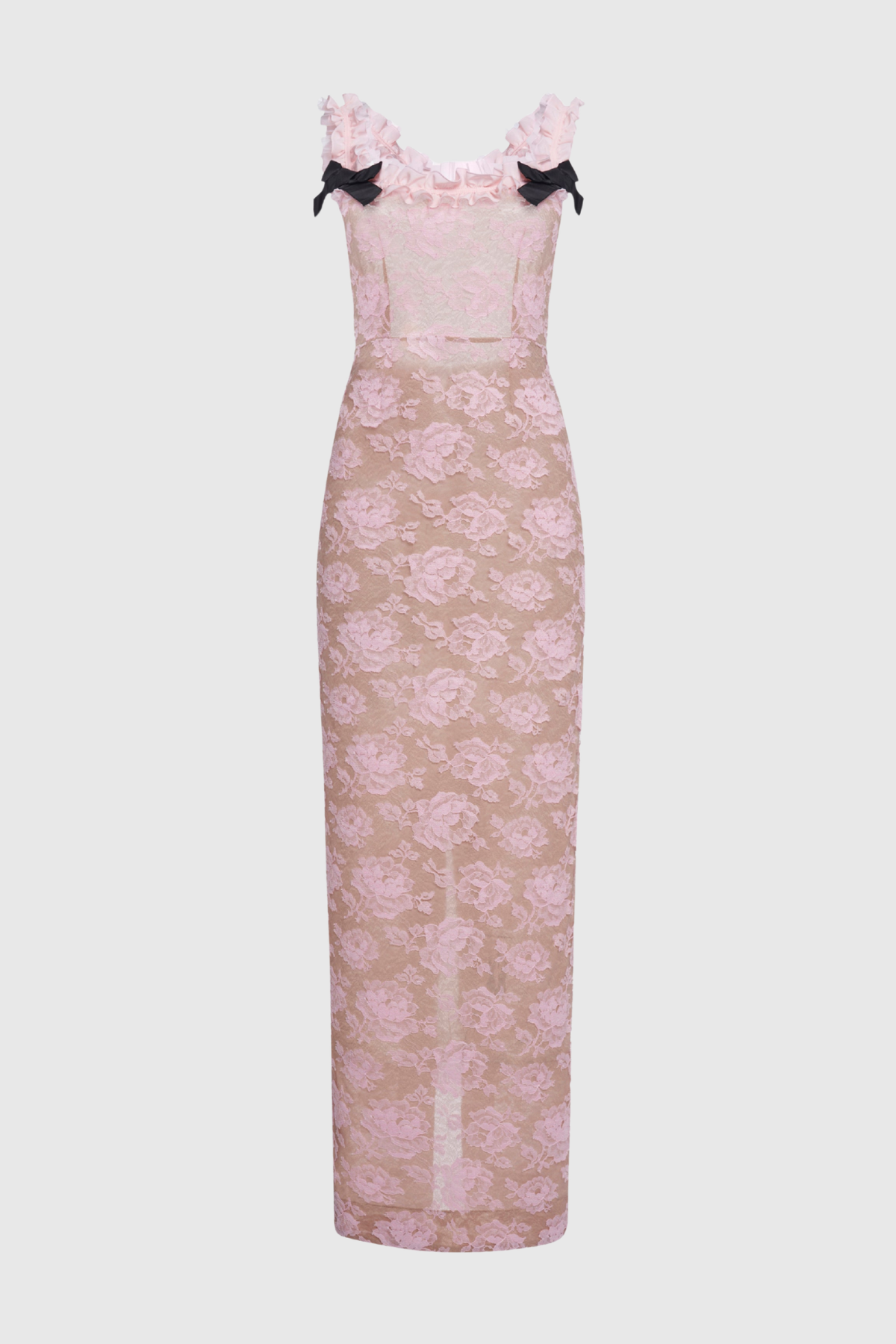 Ridga Floral Lace Bow Maxi Dress