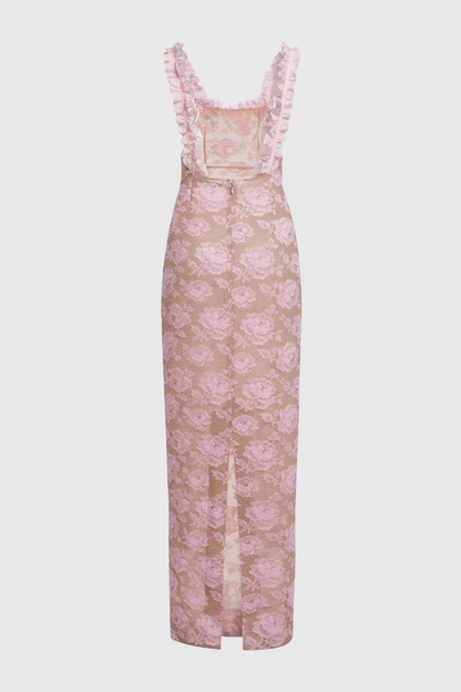 Ridga Floral Lace Bow Maxi Dress