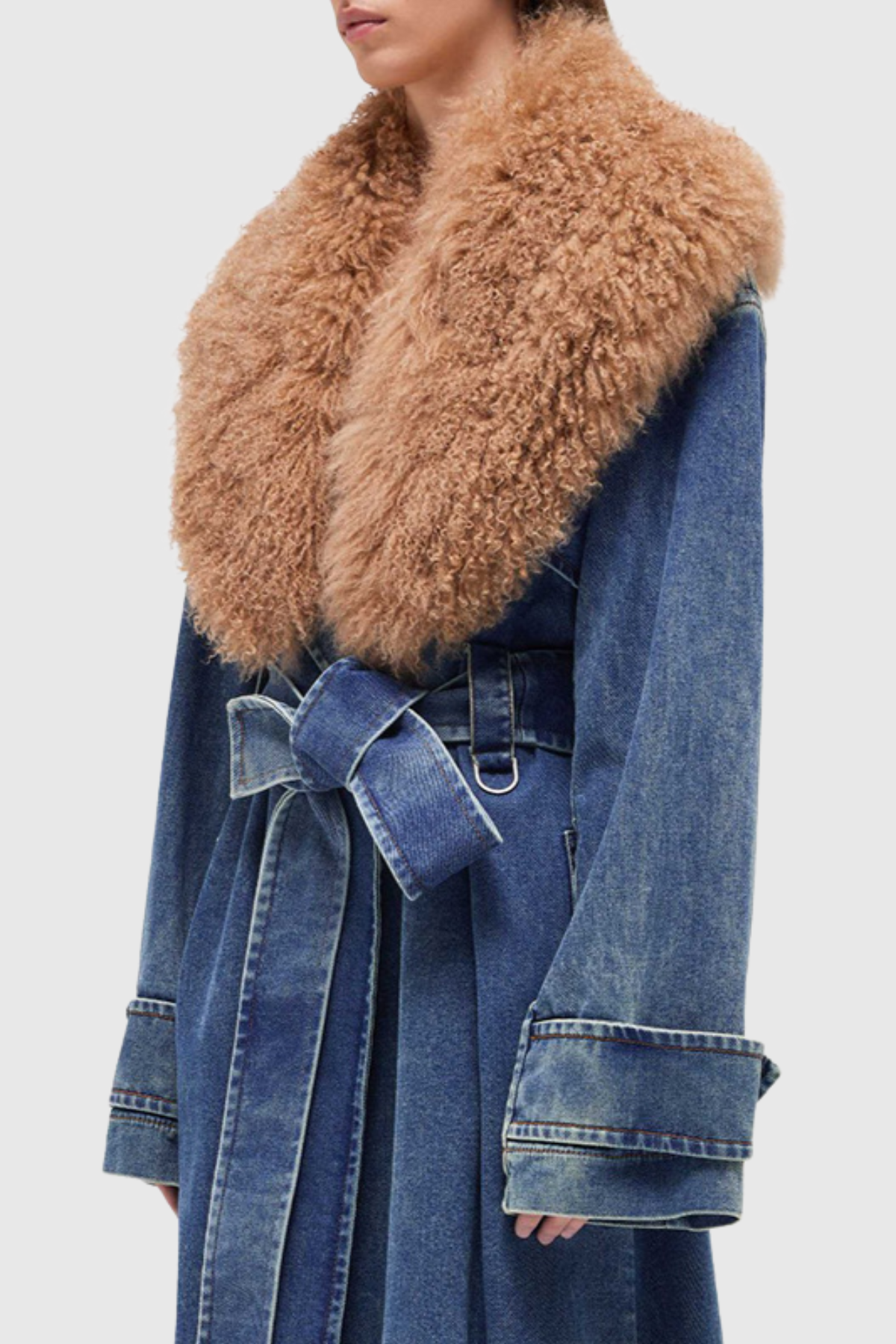 Rigga Faux Fur Denim Coat