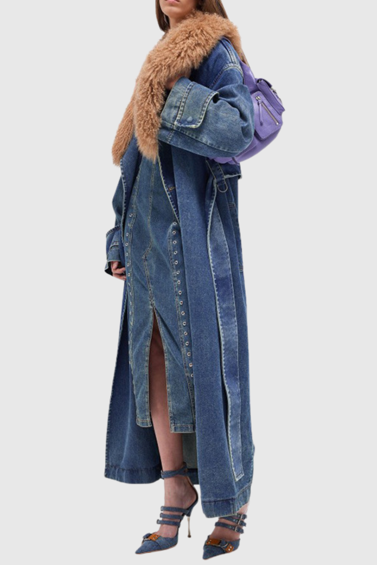 Rigga Faux Fur Denim Coat