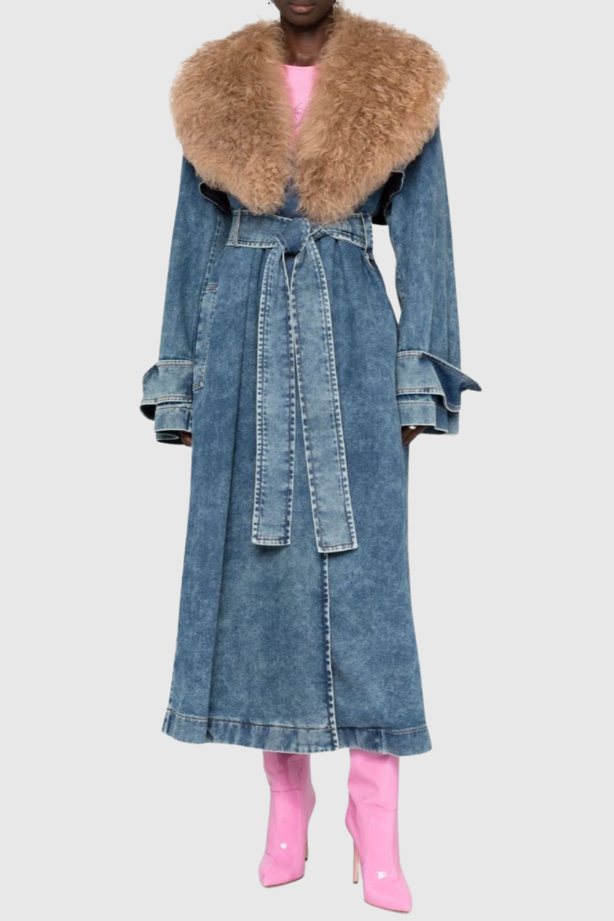 Rigga Faux Fur Denim Coat