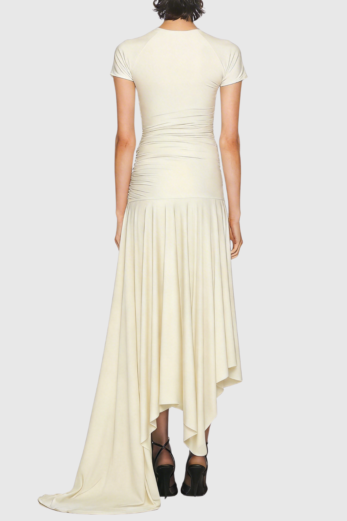 Riviera Asymmetric Maxi Dress - Beige