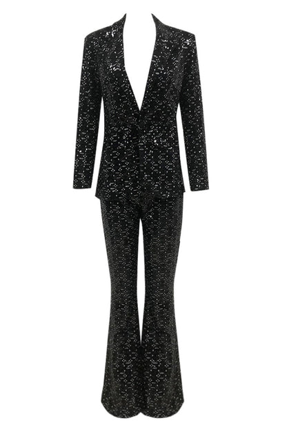 Rizia Sequin Blazer Two Piece Set
