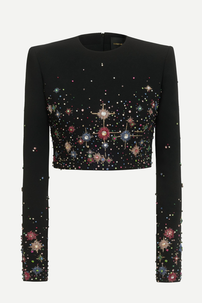 Roanya Star Crystal Embellished Top & Skirt Set