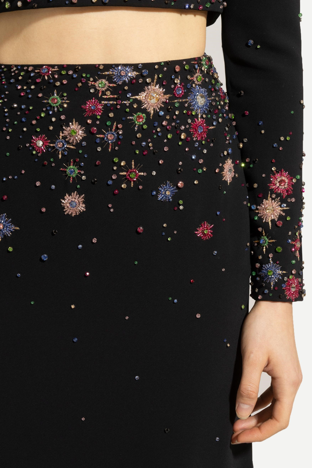 Roanya Star Crystal Embellished Top & Skirt Set