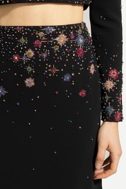 Roanya Star Crystal Embellished Top & Skirt Set