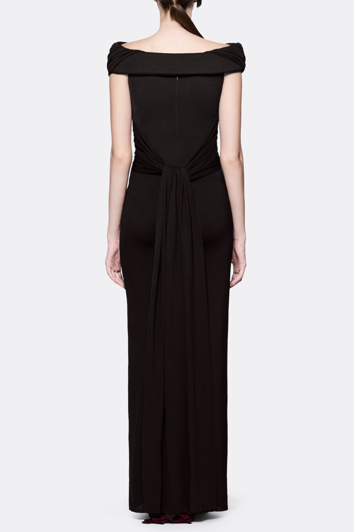 Rohar Twisted Ruched Maxi Dress - Black