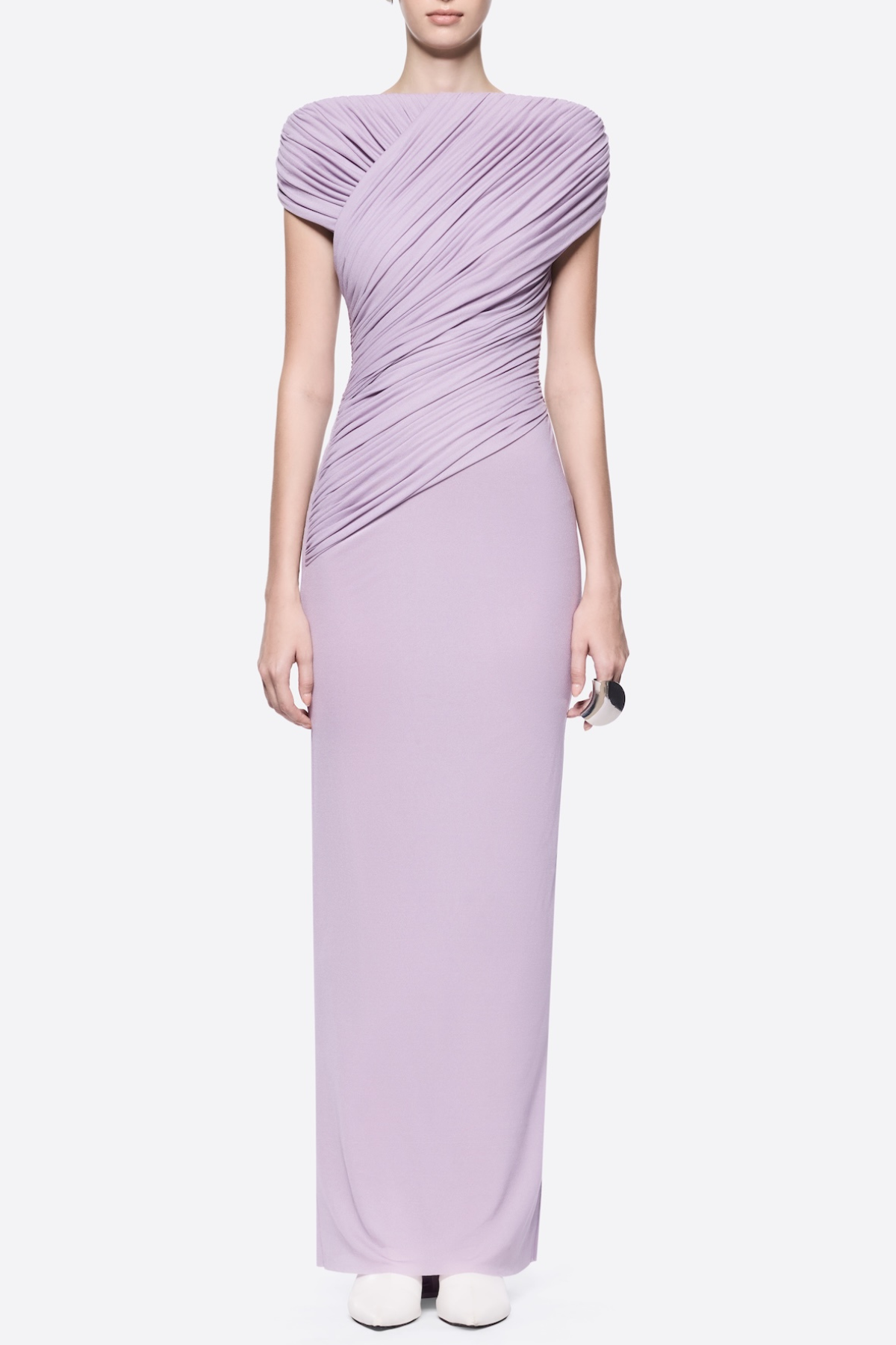 Rohar Twisted Ruched Maxi Dress - Purple