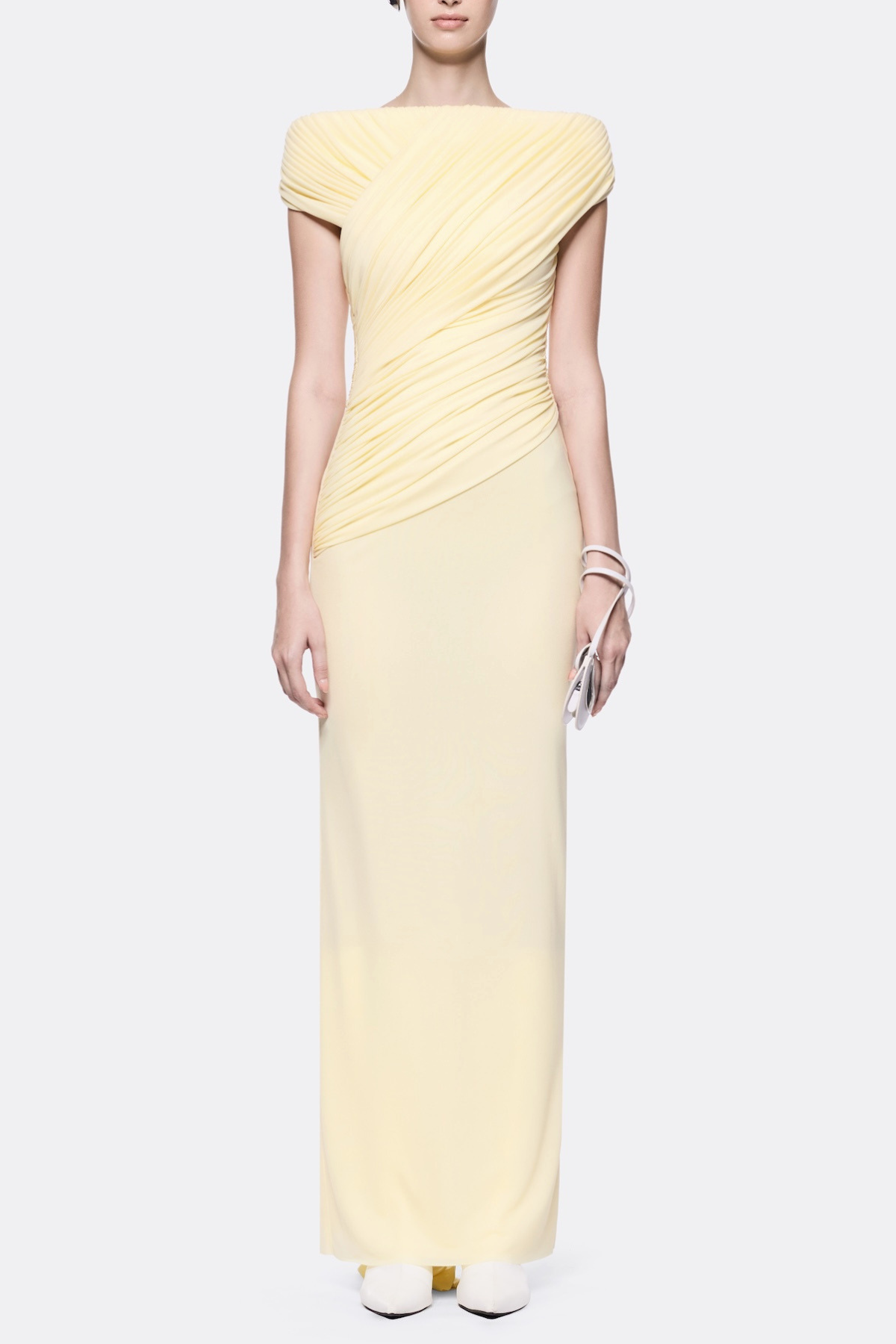 Rohar Twisted Ruched Maxi Dress - Yellow