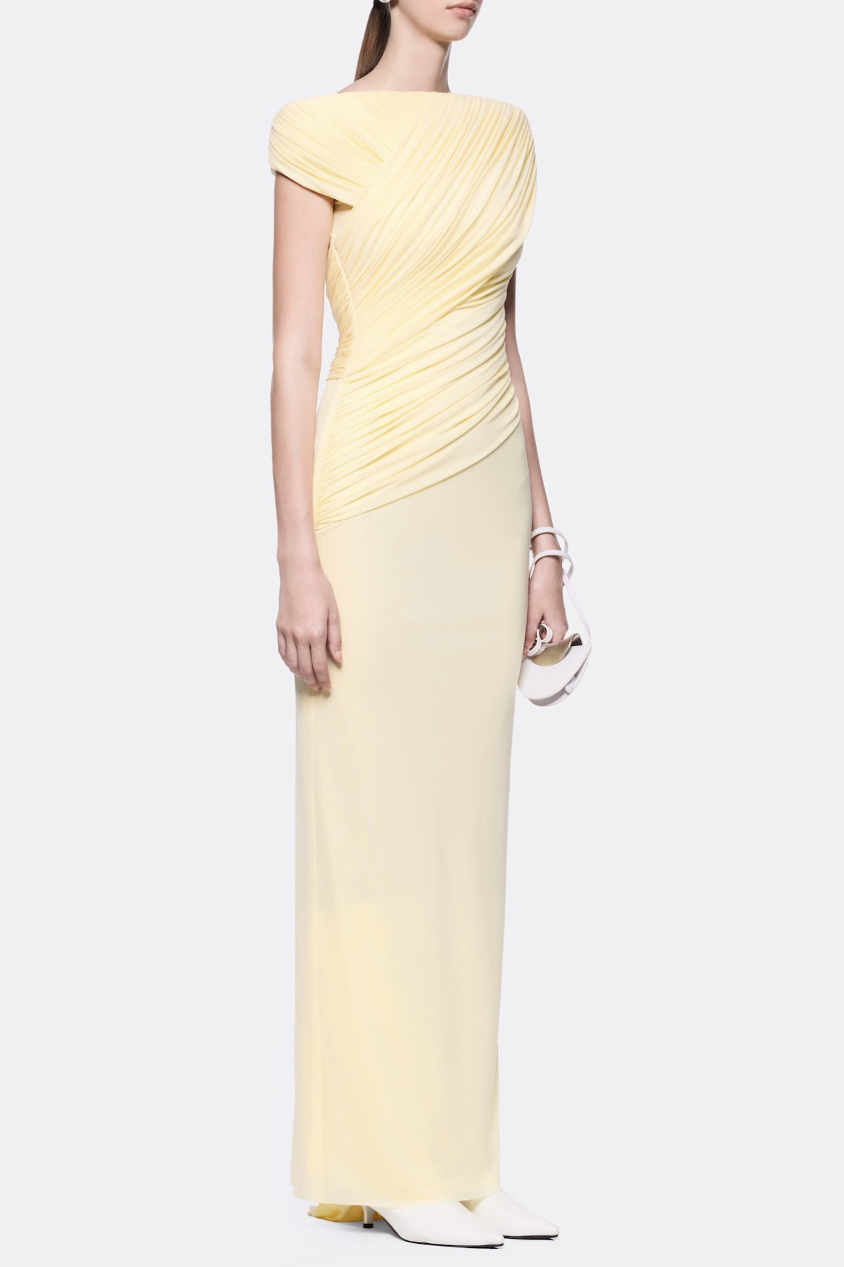 Rohar Twisted Ruched Maxi Dress - Yellow