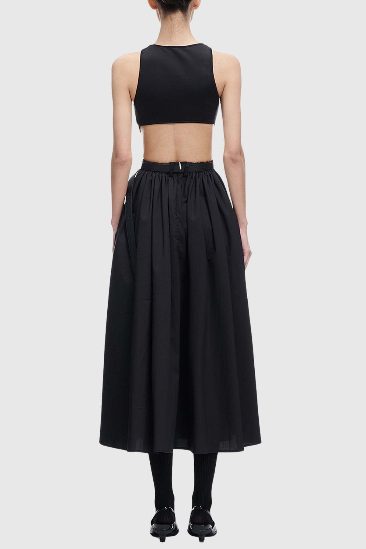 Romanio Cutout Belted Midi Dress - Black