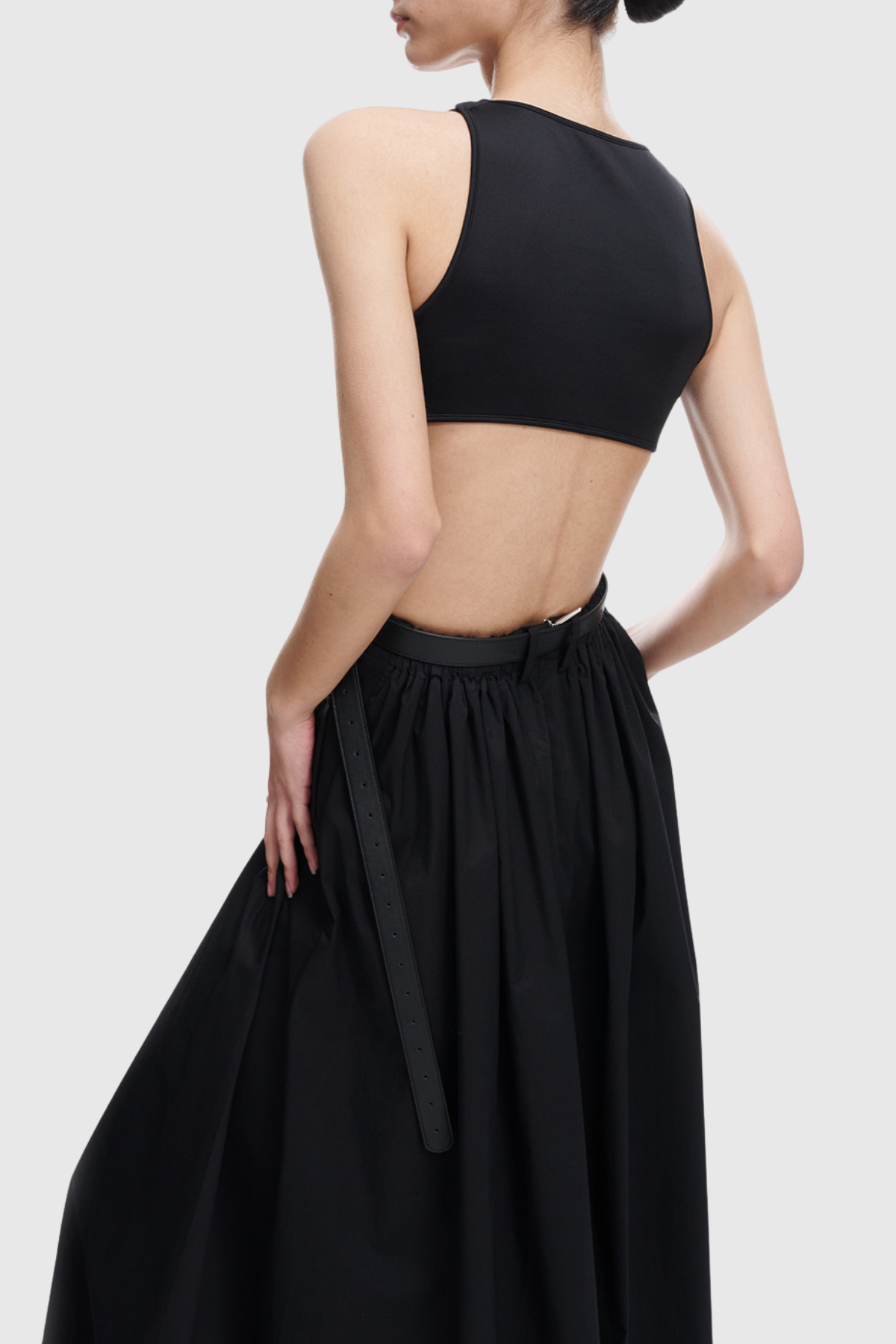 Romanio Cutout Belted Midi Dress - Black