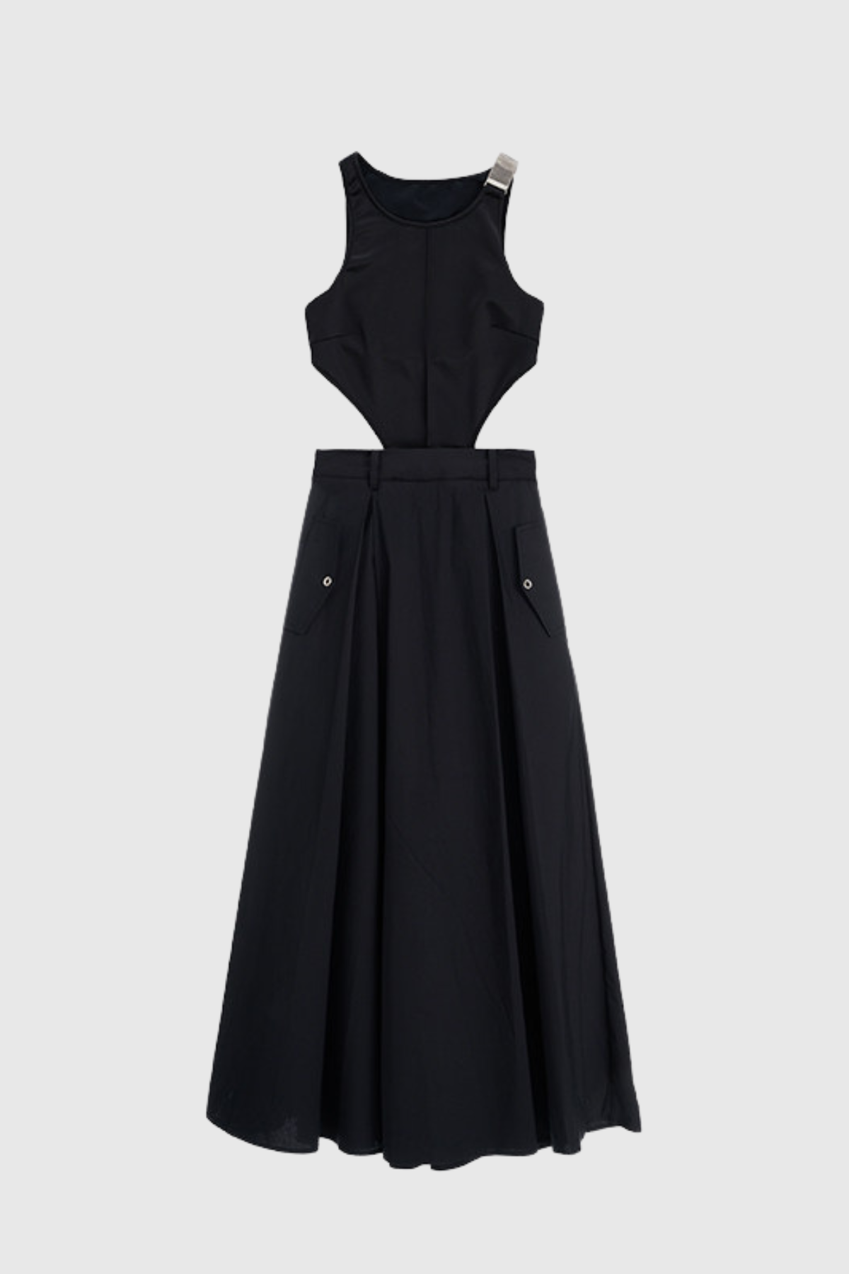 Romanio Cutout Belted Midi Dress - Black