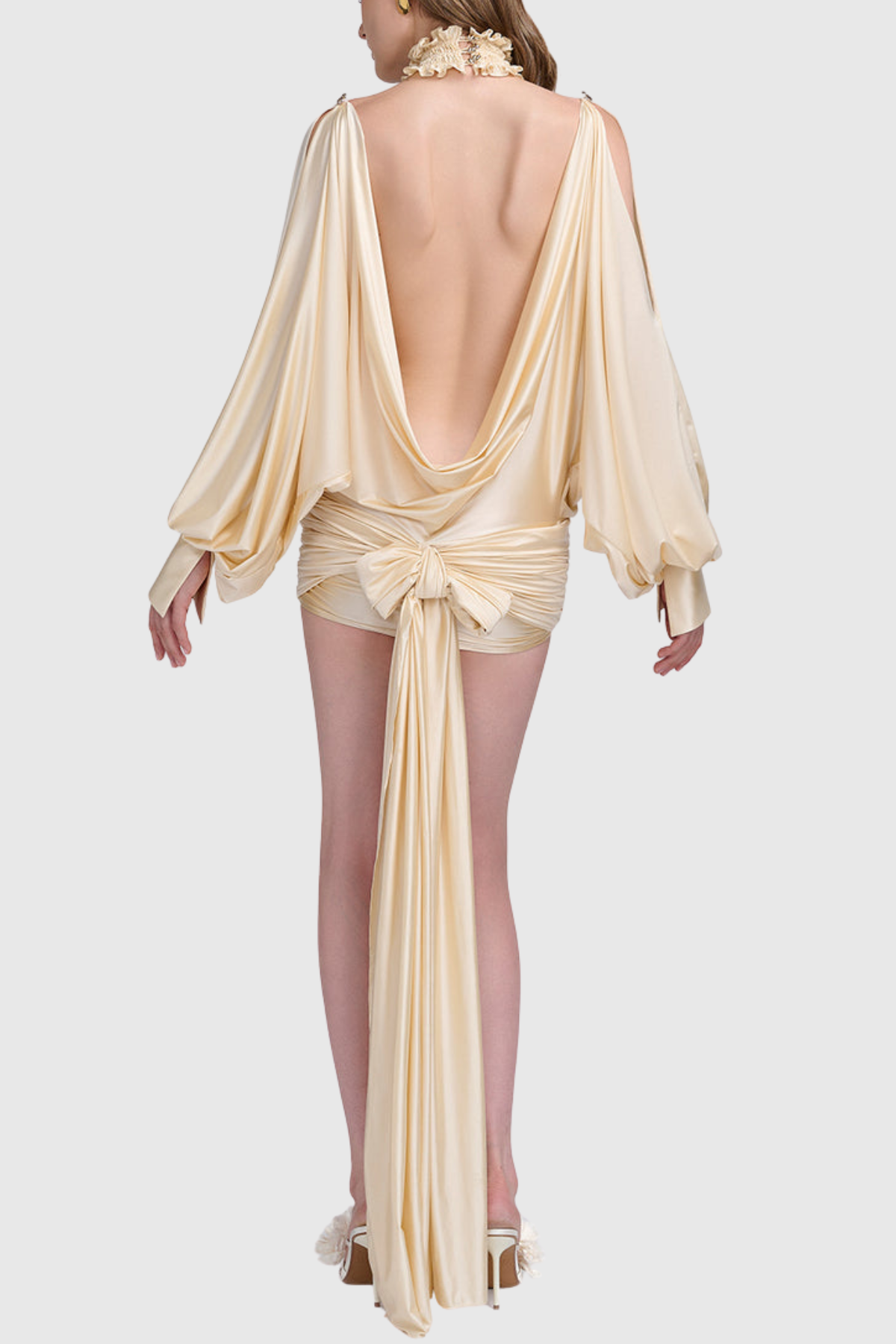 Ronit Draped Backless Mini Dress