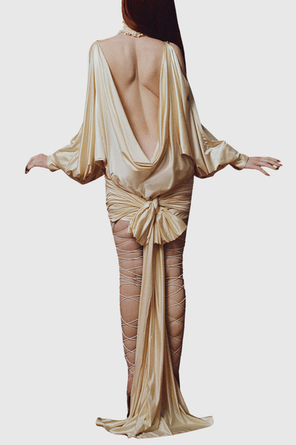 Ronit Draped Backless Mini Dress