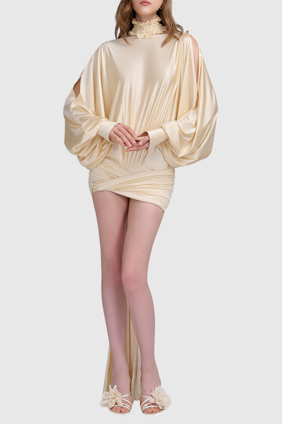 Ronit Draped Backless Mini Dress