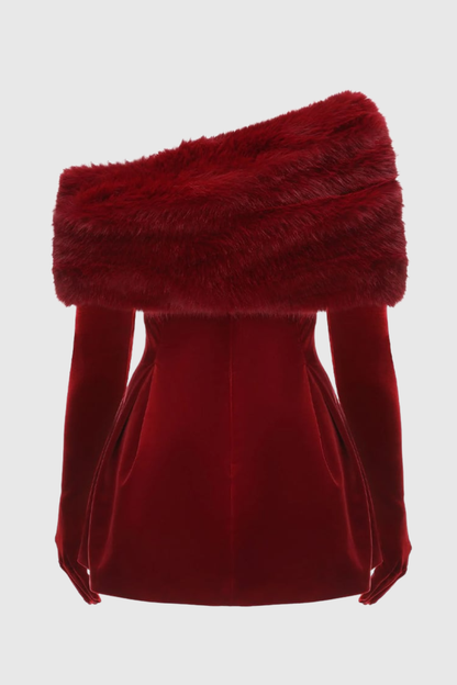Roqua Off Shoulder Velvet Mini Dress