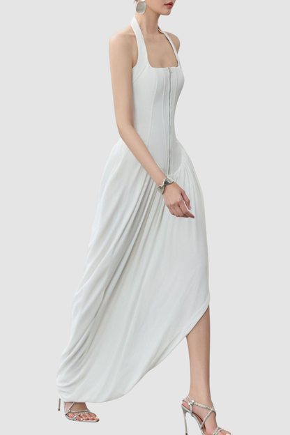 Rosaba Halter Ruched Maxi Dress