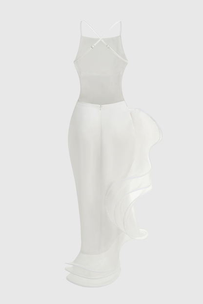 Rosalie Ruffle Backless Maxi Dress