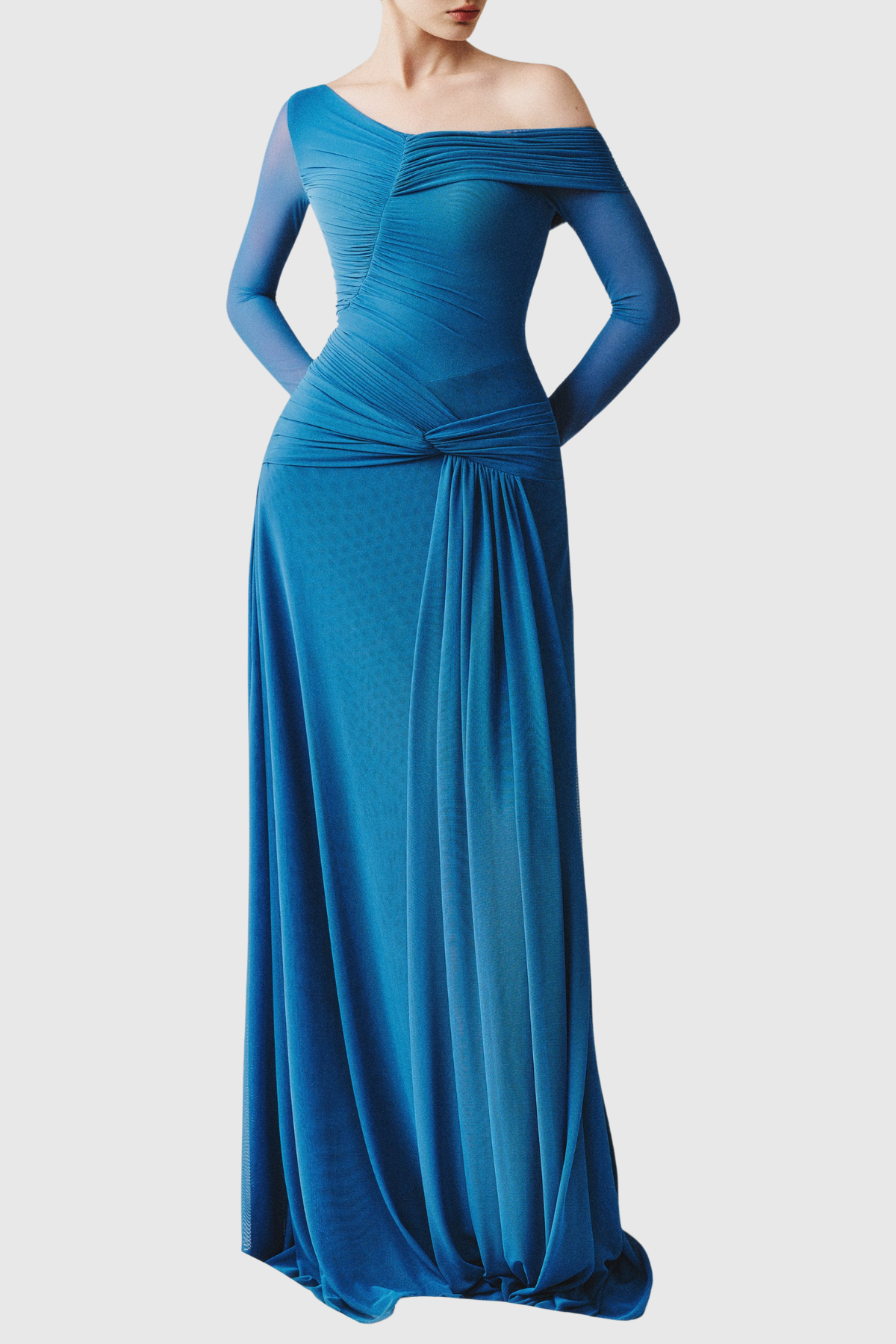 Rosana Off Shoulder Ruched Maxi Dress