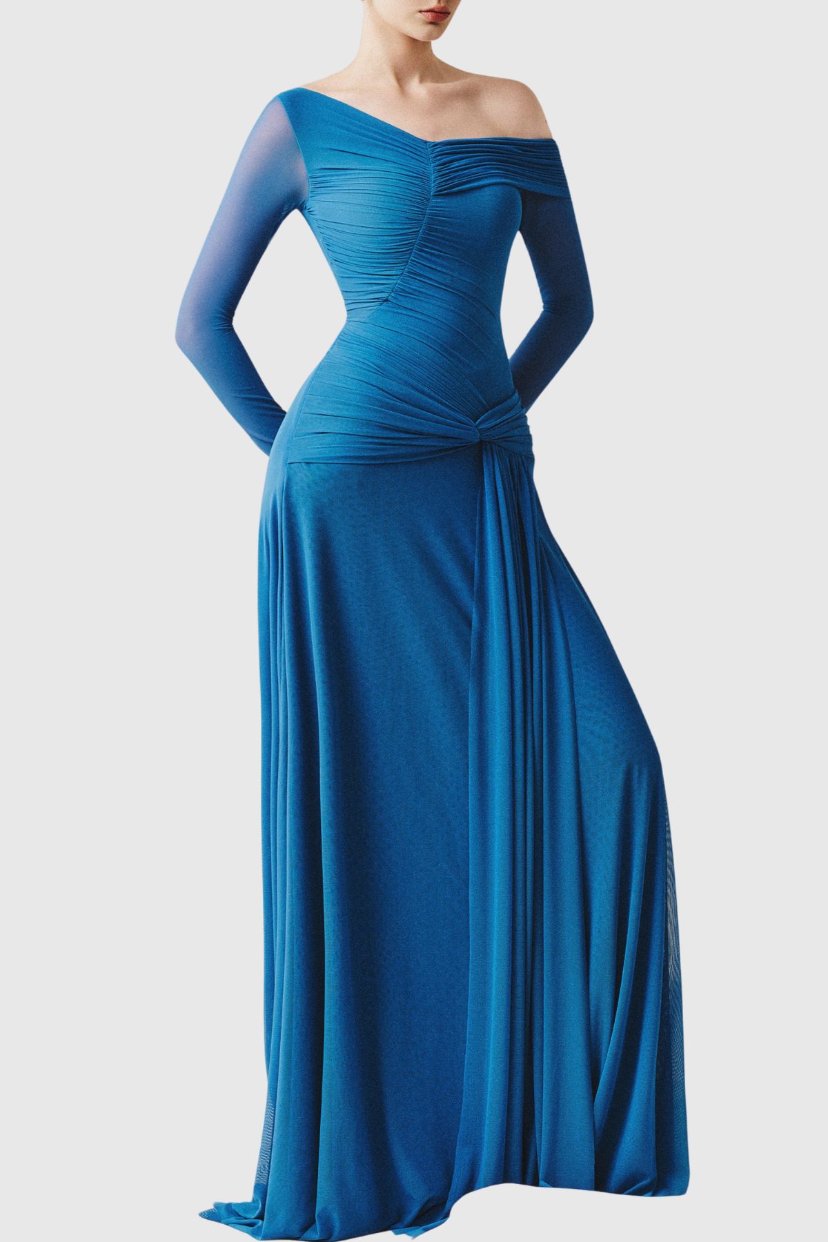 Rosana Off Shoulder Ruched Maxi Dress