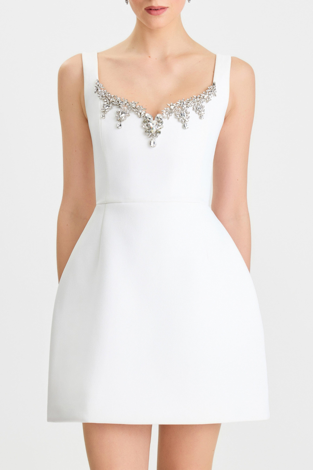 Rosella Crystal Embellished Mini Dress - White