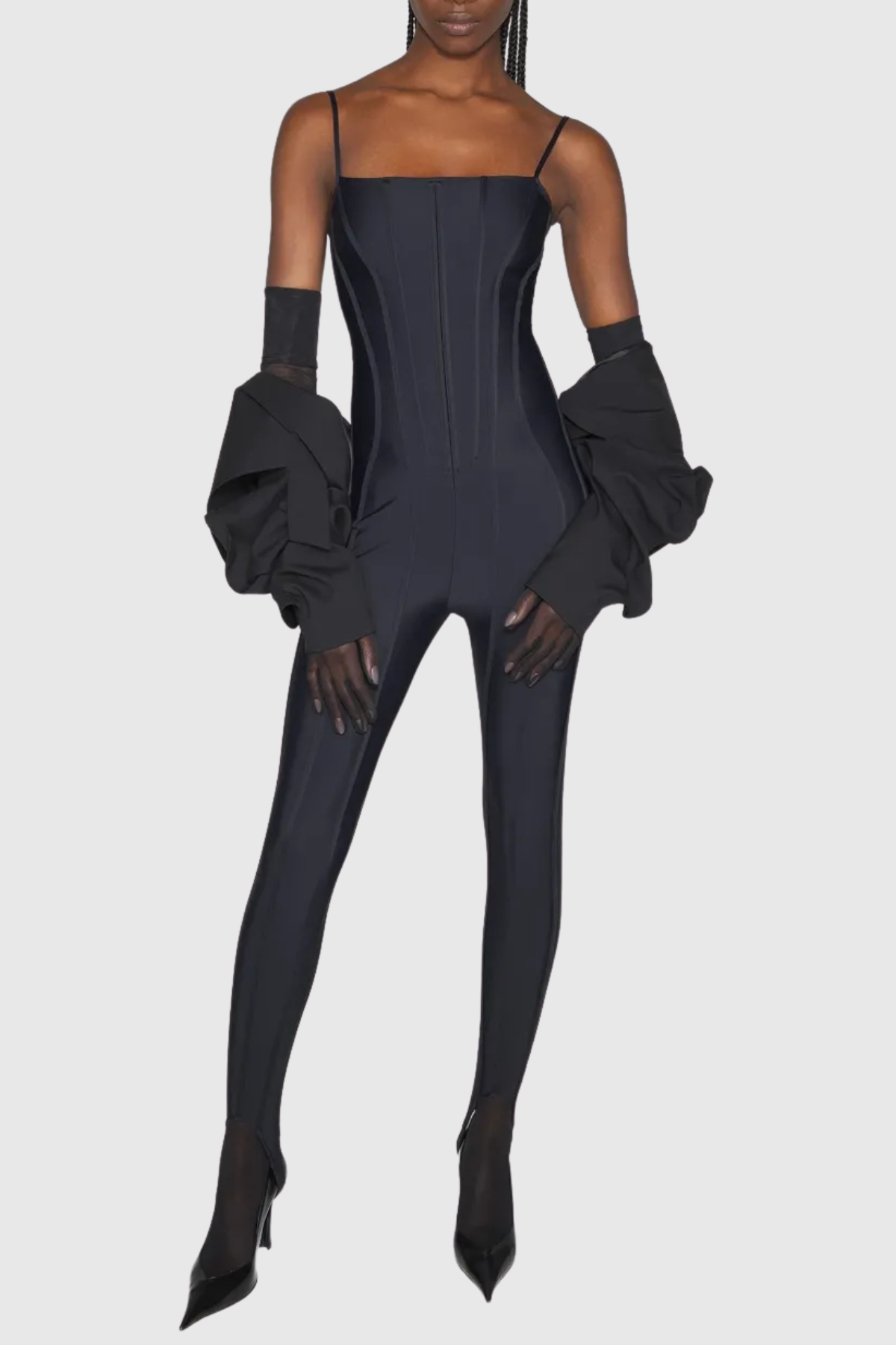 Rosina Corset Boned Jumpsuit - Black