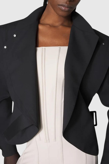 Rosina Corset Boned Jumpsuit - Beige