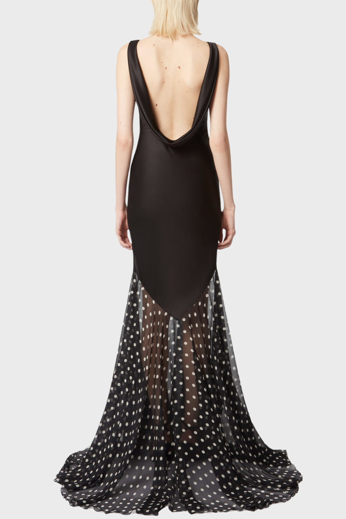 Roycia Sleeveless Polka Dot Backless Maxi Dress