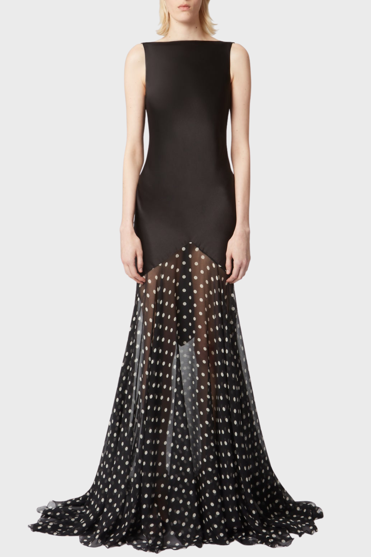 Roycia Sleeveless Polka Dot Backless Maxi Dress